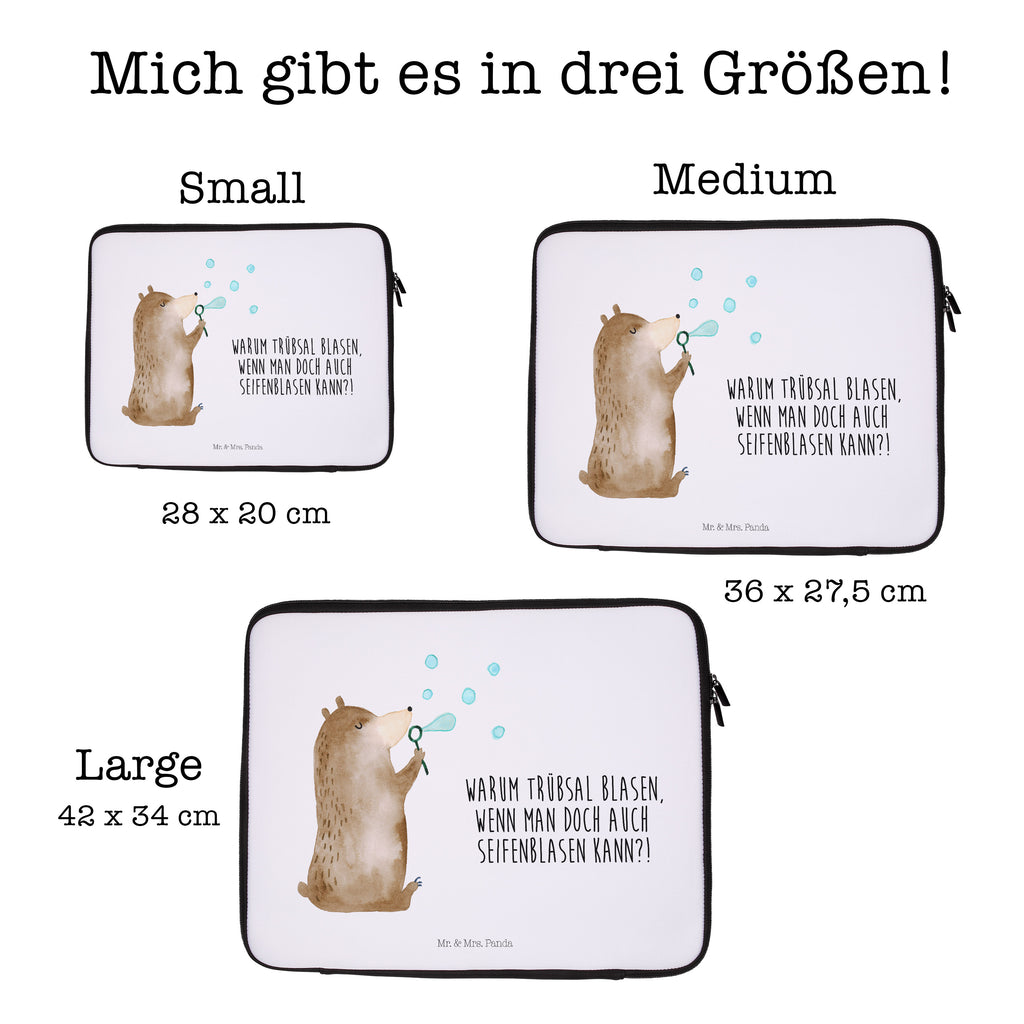 20 x 28 Notebook Tasche  Bär Seifenblasen Notebook Tasche, Laptop, Computertasche, Tasche, Bär, Teddy, Teddybär, Seifenblasen Bär Lustig Sein Glücklich Traurig Happy