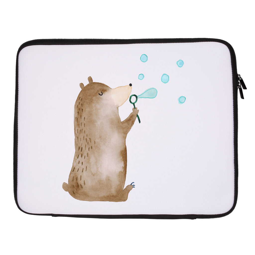 20 x 28 Notebook Tasche  Bär Seifenblasen Notebook Tasche, Laptop, Computertasche, Tasche, Bär, Teddy, Teddybär, Seifenblasen Bär Lustig Sein Glücklich Traurig Happy