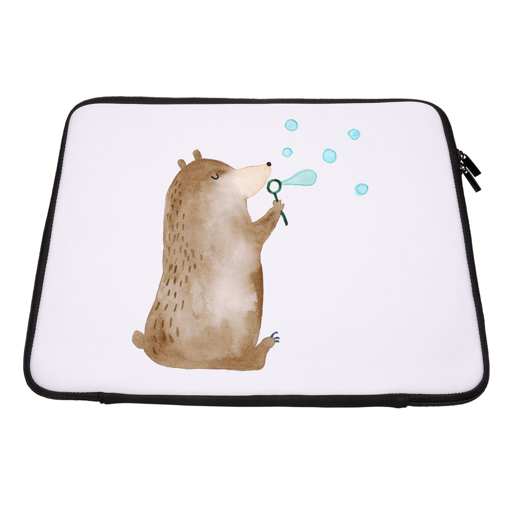 20 x 28 Notebook Tasche  Bär Seifenblasen Notebook Tasche, Laptop, Computertasche, Tasche, Bär, Teddy, Teddybär, Seifenblasen Bär Lustig Sein Glücklich Traurig Happy