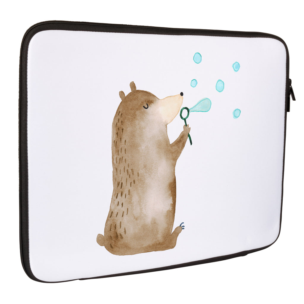 20 x 28 Notebook Tasche  Bär Seifenblasen Notebook Tasche, Laptop, Computertasche, Tasche, Bär, Teddy, Teddybär, Seifenblasen Bär Lustig Sein Glücklich Traurig Happy