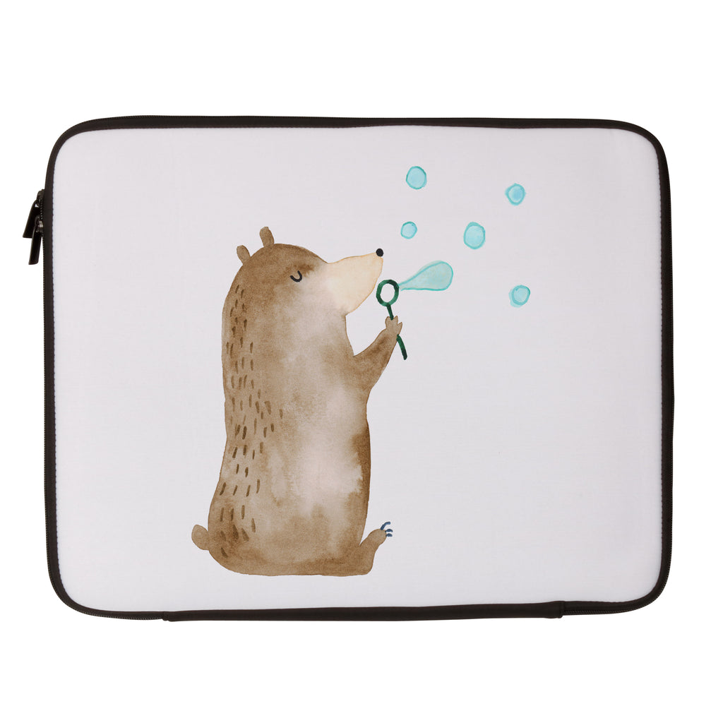 20 x 28 Notebook Tasche  Bär Seifenblasen Notebook Tasche, Laptop, Computertasche, Tasche, Bär, Teddy, Teddybär, Seifenblasen Bär Lustig Sein Glücklich Traurig Happy