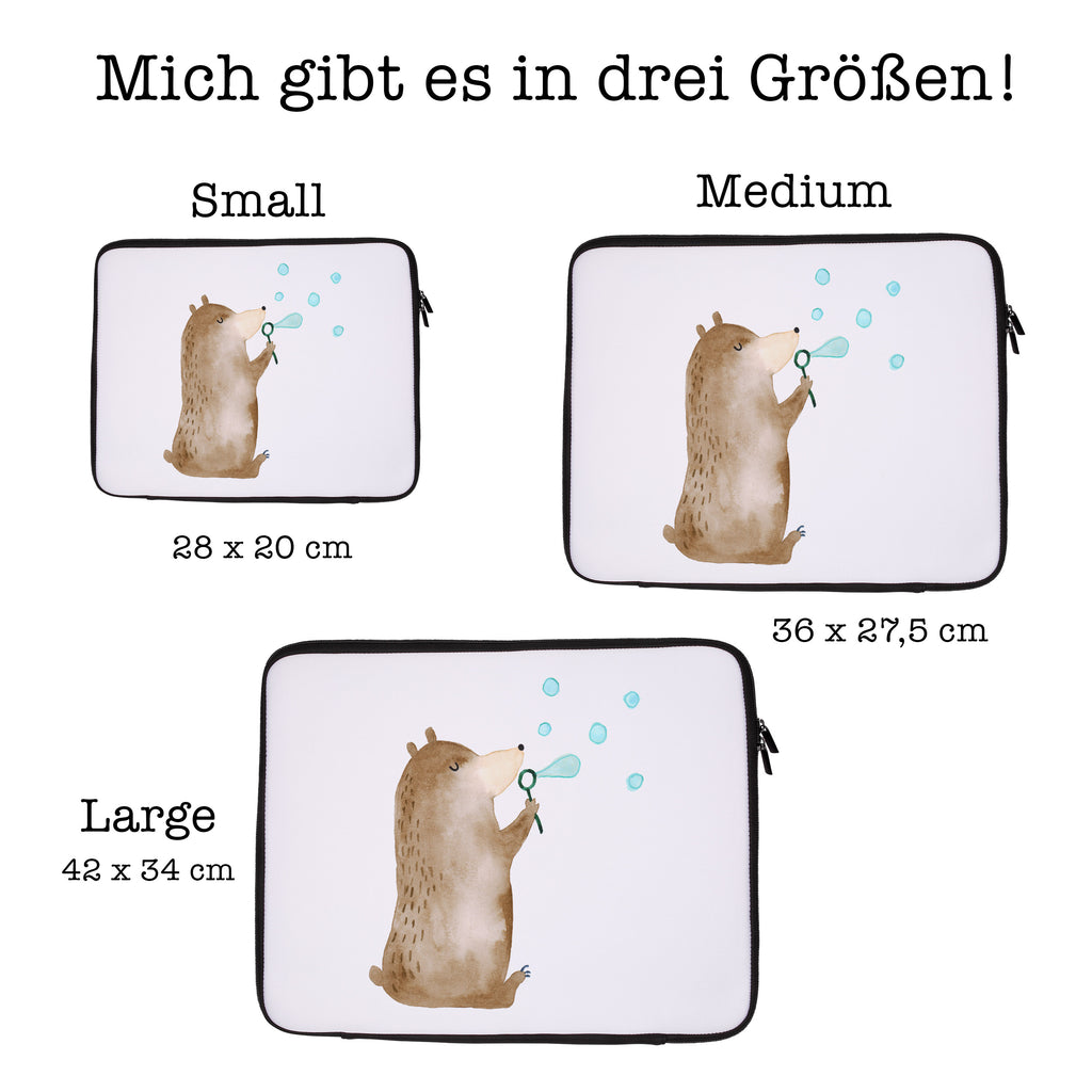 20 x 28 Notebook Tasche  Bär Seifenblasen Notebook Tasche, Laptop, Computertasche, Tasche, Bär, Teddy, Teddybär, Seifenblasen Bär Lustig Sein Glücklich Traurig Happy