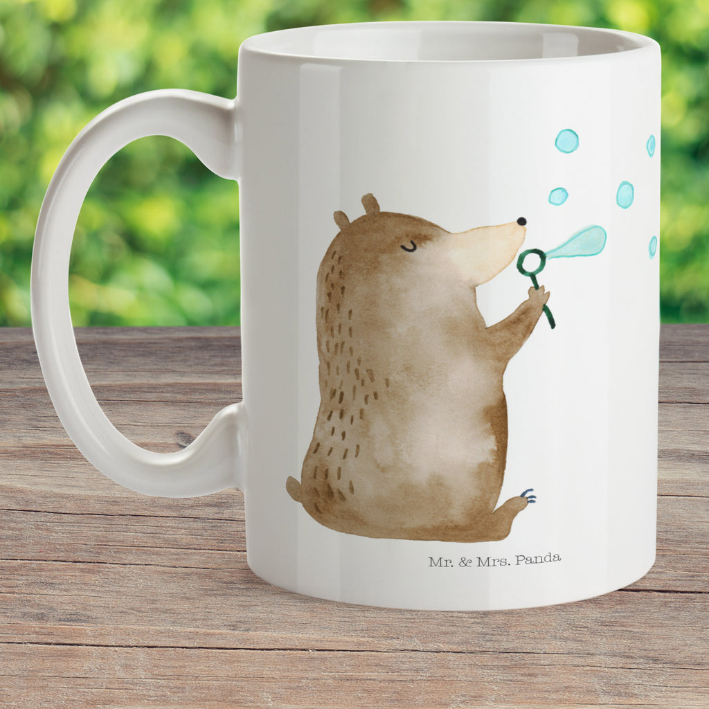 Kindertasse Bär Seifenblasen Kunststoff Tasse, Kindergarten, Tasse, Trinkbecher, Camping Becher, Kaffeetasse, Kunststoffbecher, Kindergartenbecher, Outdoorgeschirr, Kunststoffgeschirr, Reisebecher, Reisetasse, Kinderbecher, Bär, Teddy, Teddybär, Seifenblasen Bär Lustig Sein Glücklich Traurig Happy