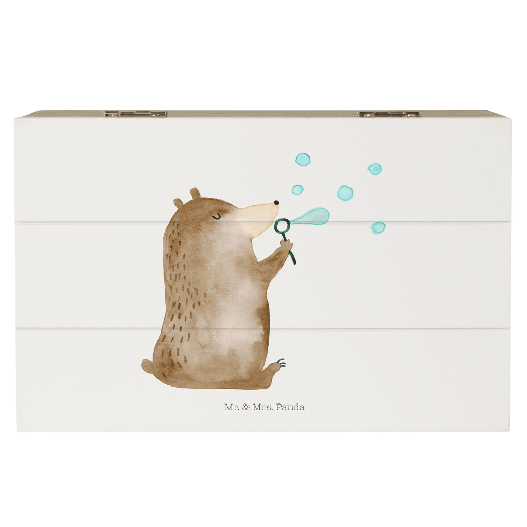 Holzkiste Bär Seifenblasen Holzkiste, Kiste, Schatzkiste, Truhe, Schatulle, XXL, Erinnerungsbox, Erinnerungskiste, Dekokiste, Aufbewahrungsbox, Bär, Teddy, Teddybär, Seifenblasen Bär Lustig Sein Glücklich Traurig Happy
