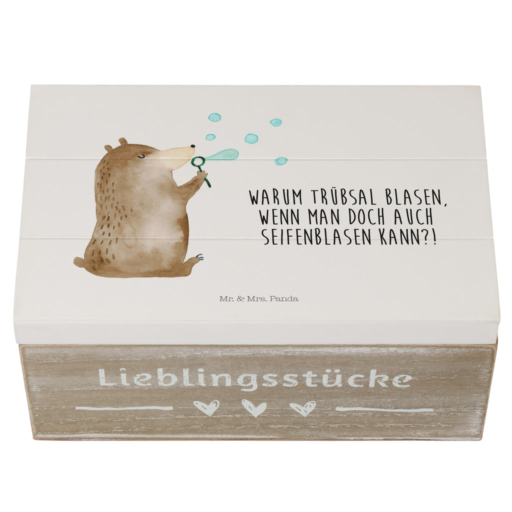 Holzkiste Bär Seifenblasen Holzkiste, Kiste, Schatzkiste, Truhe, Schatulle, XXL, Erinnerungsbox, Erinnerungskiste, Dekokiste, Aufbewahrungsbox, Bär, Teddy, Teddybär, Seifenblasen Bär Lustig Sein Glücklich Traurig Happy