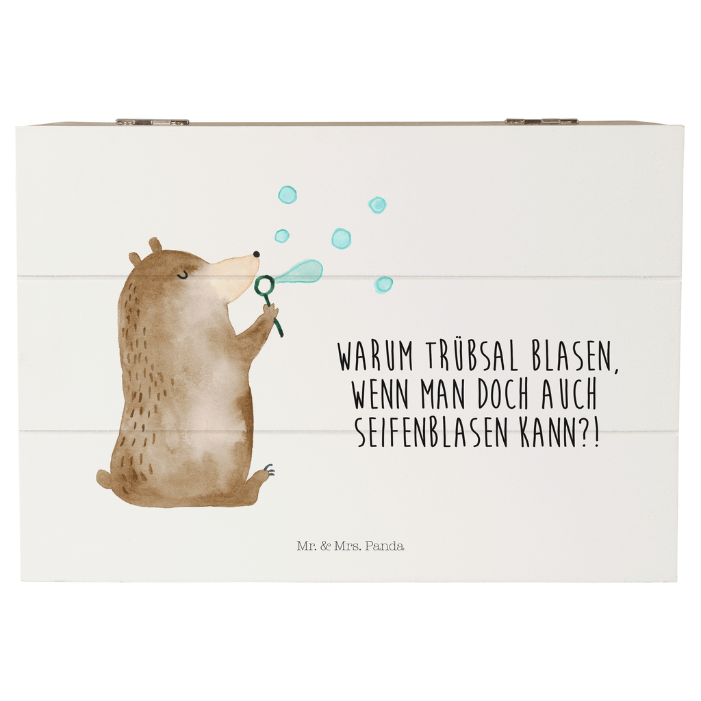 Holzkiste Bär Seifenblasen Holzkiste, Kiste, Schatzkiste, Truhe, Schatulle, XXL, Erinnerungsbox, Erinnerungskiste, Dekokiste, Aufbewahrungsbox, Bär, Teddy, Teddybär, Seifenblasen Bär Lustig Sein Glücklich Traurig Happy