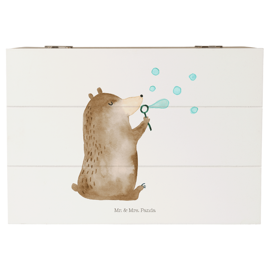 Holzkiste Bär Seifenblasen Holzkiste, Kiste, Schatzkiste, Truhe, Schatulle, XXL, Erinnerungsbox, Erinnerungskiste, Dekokiste, Aufbewahrungsbox, Bär, Teddy, Teddybär, Seifenblasen Bär Lustig Sein Glücklich Traurig Happy
