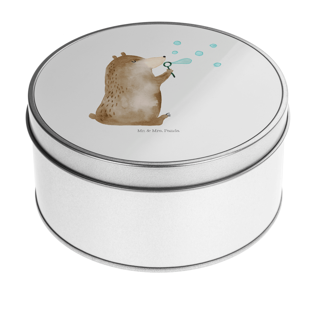 Blechdose rund Bär Seifenblasen Metalldose, Keksdose, Dose, Vorratsdose, Geschenkbox, Bär, Teddy, Teddybär, Seifenblasen Bär Lustig Sein Glücklich Traurig Happy