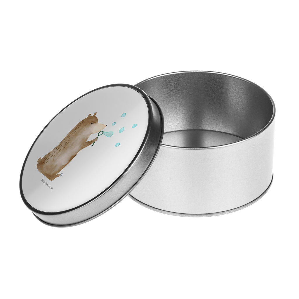 Blechdose rund Bär Seifenblasen Metalldose, Keksdose, Dose, Vorratsdose, Geschenkbox, Bär, Teddy, Teddybär, Seifenblasen Bär Lustig Sein Glücklich Traurig Happy