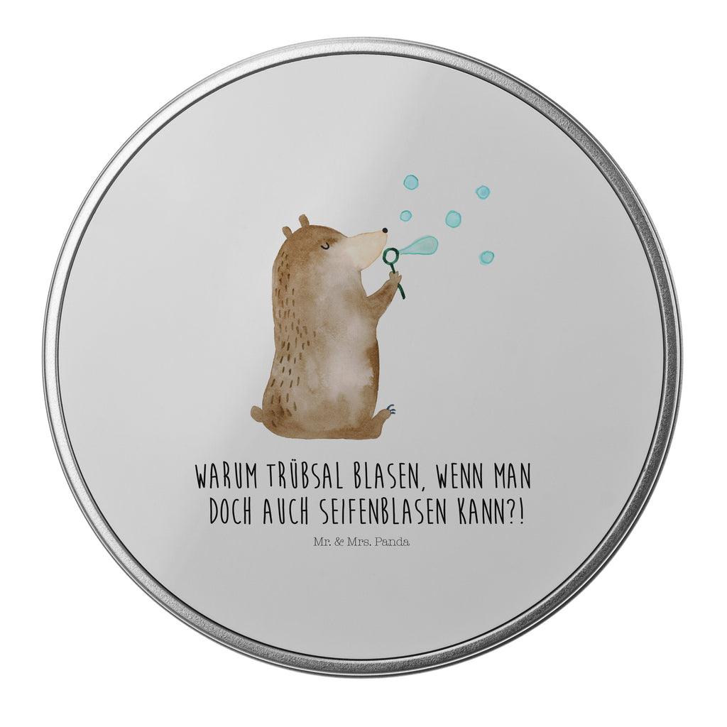 Blechdose rund Bär Seifenblasen Metalldose, Keksdose, Dose, Vorratsdose, Geschenkbox, Bär, Teddy, Teddybär, Seifenblasen Bär Lustig Sein Glücklich Traurig Happy