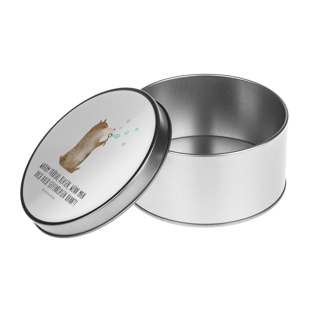 Blechdose rund Bär Seifenblasen Metalldose, Keksdose, Dose, Vorratsdose, Geschenkbox, Bär, Teddy, Teddybär, Seifenblasen Bär Lustig Sein Glücklich Traurig Happy