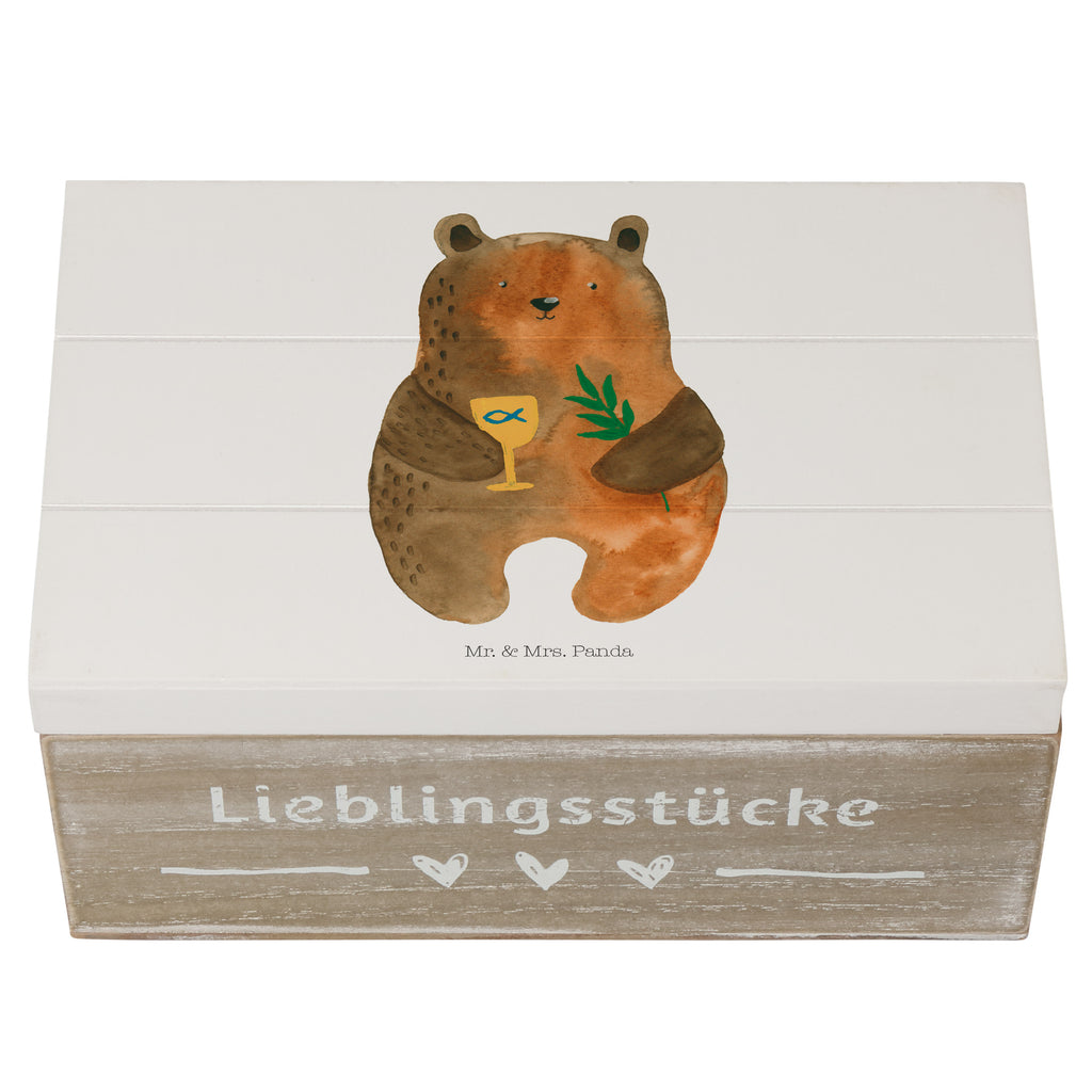 Holzkiste Konfirmation-Bär Holzkiste, Kiste, Schatzkiste, Truhe, Schatulle, XXL, Erinnerungsbox, Erinnerungskiste, Dekokiste, Aufbewahrungsbox, Bär, Teddy, Teddybär, Konfirmation, Kirche, evangelisch, Gottesdienst