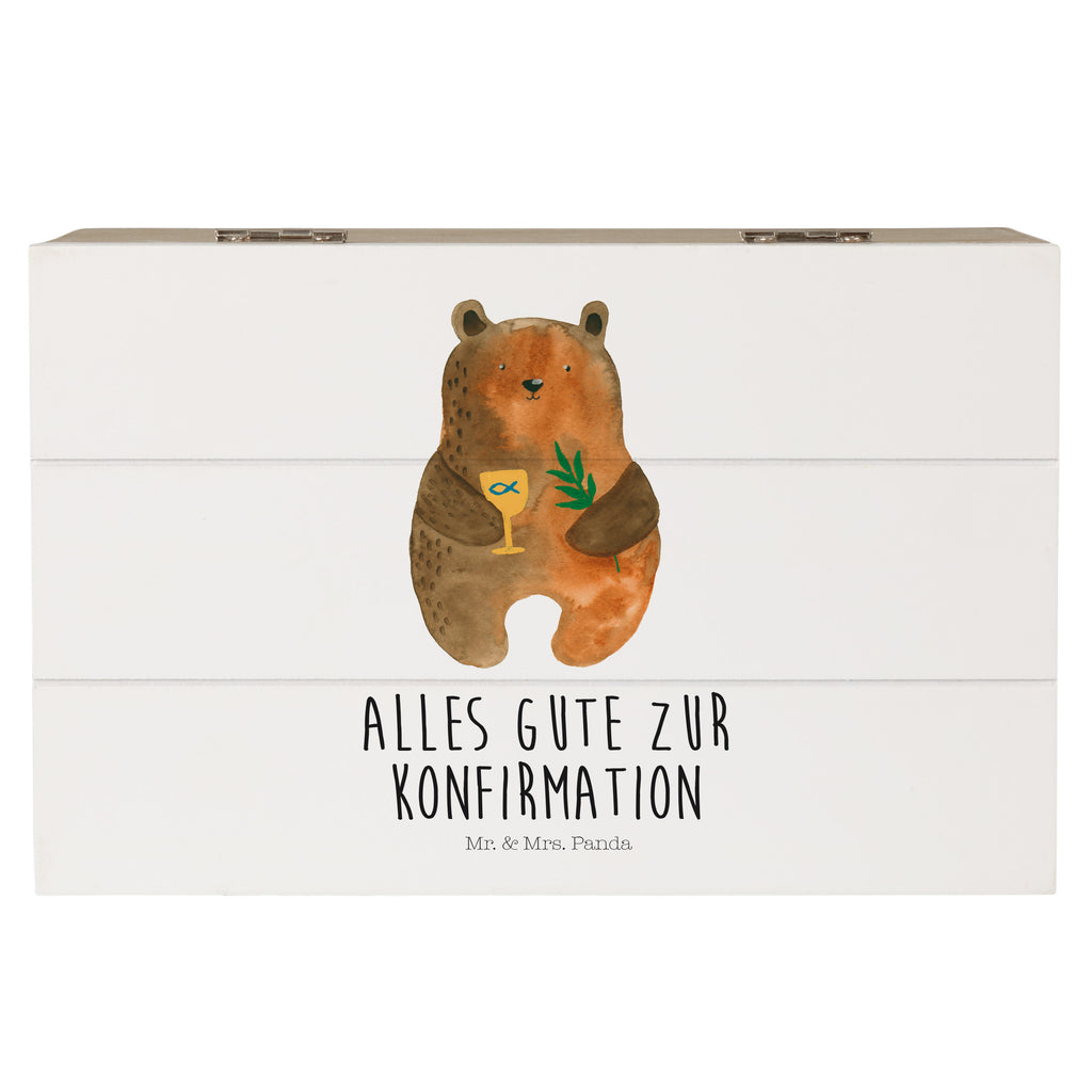 Holzkiste Konfirmation-Bär Holzkiste, Kiste, Schatzkiste, Truhe, Schatulle, XXL, Erinnerungsbox, Erinnerungskiste, Dekokiste, Aufbewahrungsbox, Bär, Teddy, Teddybär, Konfirmation, Kirche, evangelisch, Gottesdienst
