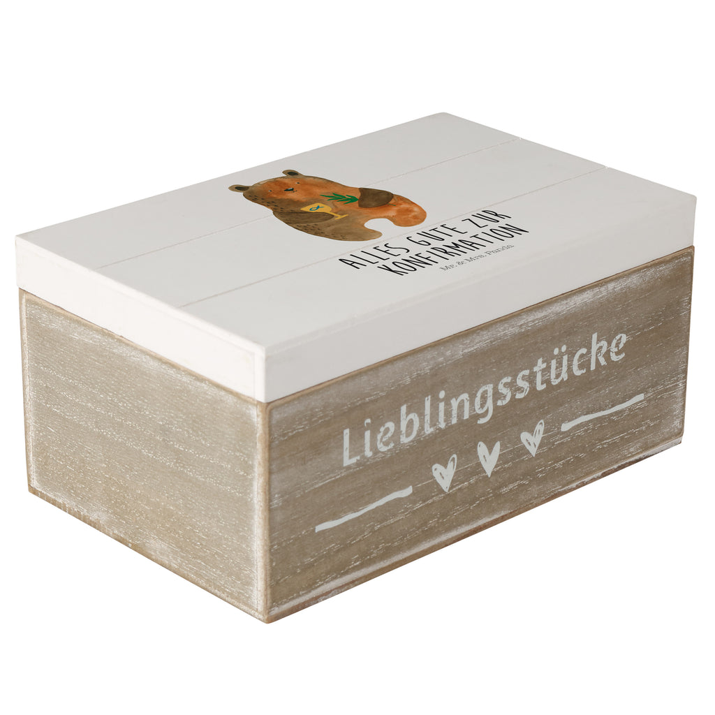 Holzkiste Konfirmation-Bär Holzkiste, Kiste, Schatzkiste, Truhe, Schatulle, XXL, Erinnerungsbox, Erinnerungskiste, Dekokiste, Aufbewahrungsbox, Bär, Teddy, Teddybär, Konfirmation, Kirche, evangelisch, Gottesdienst