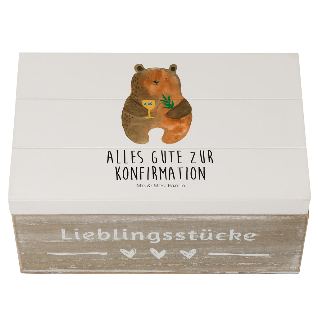 Holzkiste Konfirmation-Bär Holzkiste, Kiste, Schatzkiste, Truhe, Schatulle, XXL, Erinnerungsbox, Erinnerungskiste, Dekokiste, Aufbewahrungsbox, Bär, Teddy, Teddybär, Konfirmation, Kirche, evangelisch, Gottesdienst