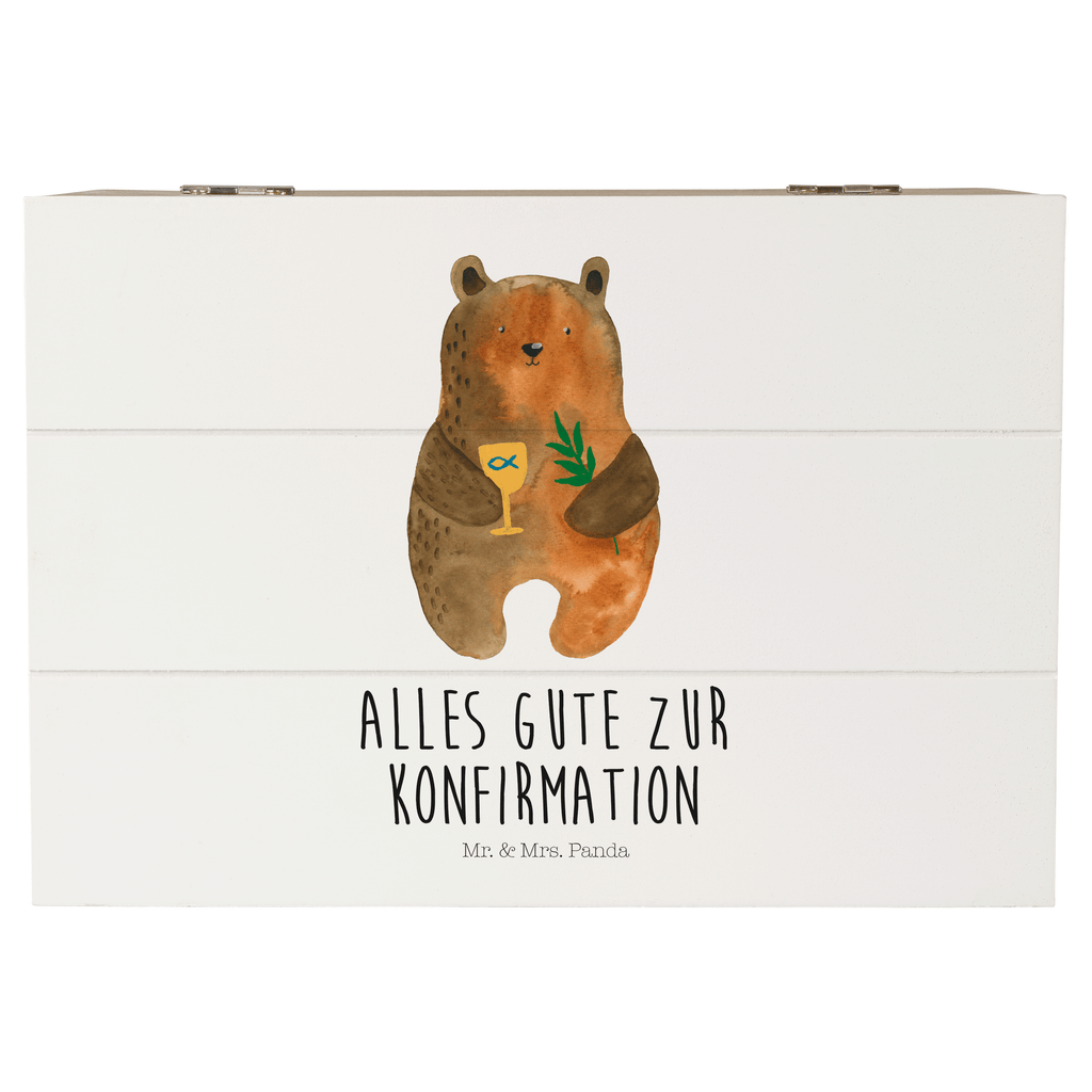 Holzkiste Konfirmation-Bär Holzkiste, Kiste, Schatzkiste, Truhe, Schatulle, XXL, Erinnerungsbox, Erinnerungskiste, Dekokiste, Aufbewahrungsbox, Bär, Teddy, Teddybär, Konfirmation, Kirche, evangelisch, Gottesdienst