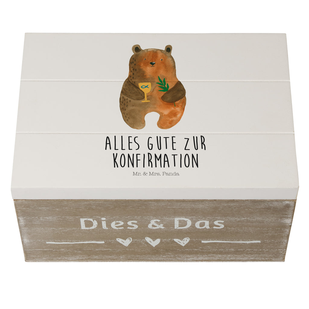 Holzkiste Konfirmation-Bär Holzkiste, Kiste, Schatzkiste, Truhe, Schatulle, XXL, Erinnerungsbox, Erinnerungskiste, Dekokiste, Aufbewahrungsbox, Bär, Teddy, Teddybär, Konfirmation, Kirche, evangelisch, Gottesdienst