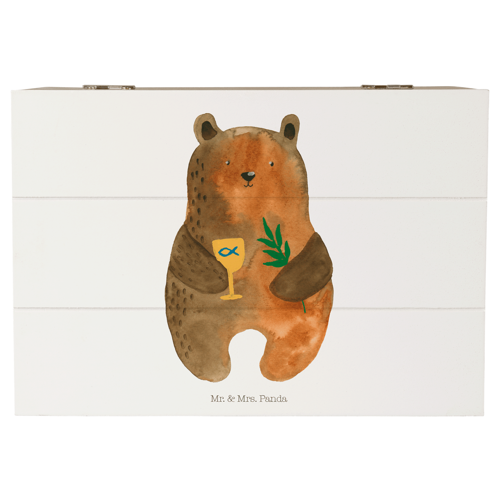 Holzkiste Konfirmation-Bär Holzkiste, Kiste, Schatzkiste, Truhe, Schatulle, XXL, Erinnerungsbox, Erinnerungskiste, Dekokiste, Aufbewahrungsbox, Bär, Teddy, Teddybär, Konfirmation, Kirche, evangelisch, Gottesdienst