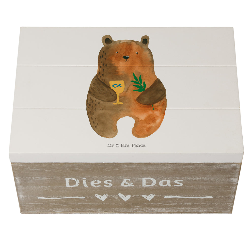 Holzkiste Konfirmation-Bär Holzkiste, Kiste, Schatzkiste, Truhe, Schatulle, XXL, Erinnerungsbox, Erinnerungskiste, Dekokiste, Aufbewahrungsbox, Bär, Teddy, Teddybär, Konfirmation, Kirche, evangelisch, Gottesdienst