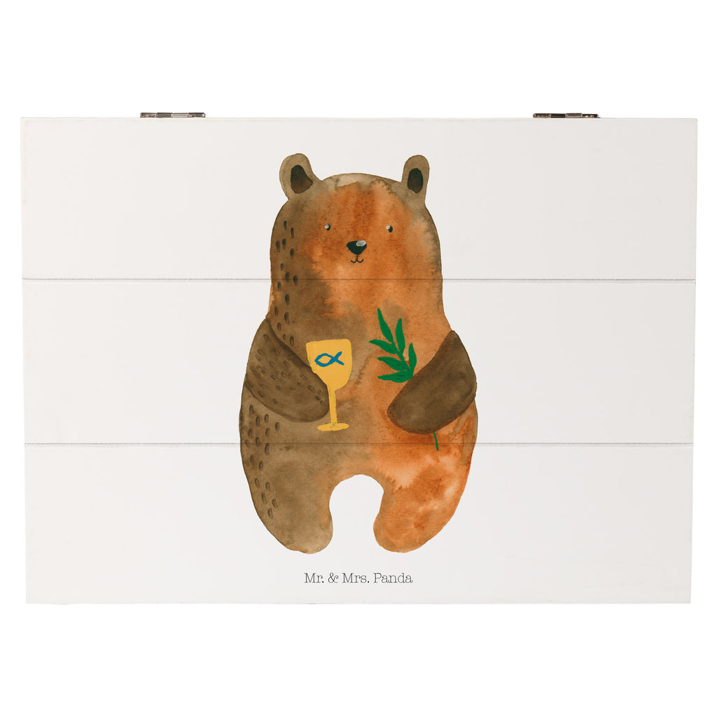 Holzkiste Konfirmation-Bär Holzkiste, Kiste, Schatzkiste, Truhe, Schatulle, XXL, Erinnerungsbox, Erinnerungskiste, Dekokiste, Aufbewahrungsbox, Bär, Teddy, Teddybär, Konfirmation, Kirche, evangelisch, Gottesdienst