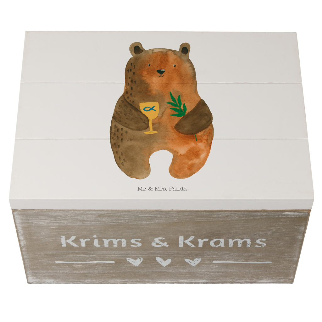 Holzkiste Konfirmation-Bär Holzkiste, Kiste, Schatzkiste, Truhe, Schatulle, XXL, Erinnerungsbox, Erinnerungskiste, Dekokiste, Aufbewahrungsbox, Bär, Teddy, Teddybär, Konfirmation, Kirche, evangelisch, Gottesdienst