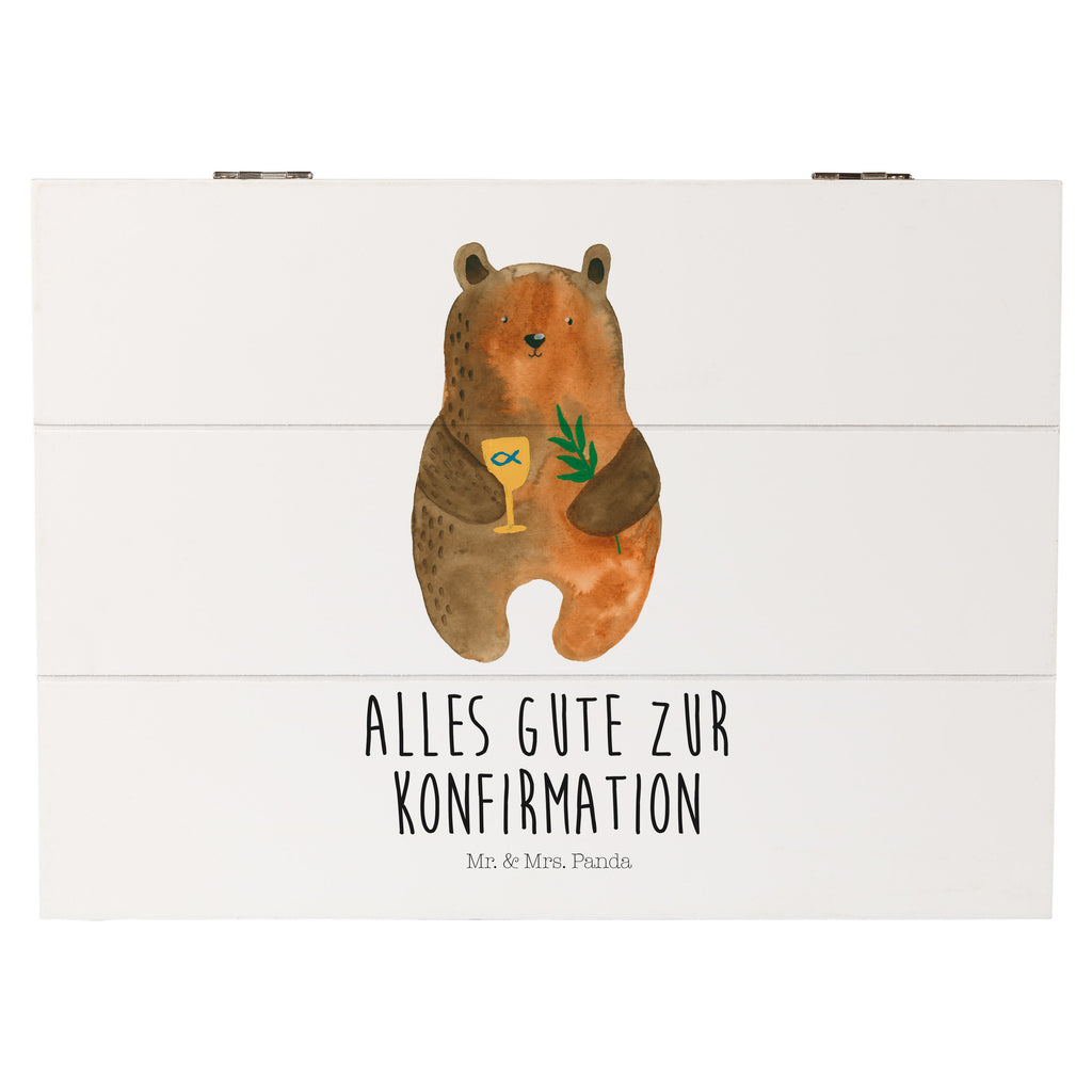 Holzkiste Konfirmation-Bär Holzkiste, Kiste, Schatzkiste, Truhe, Schatulle, XXL, Erinnerungsbox, Erinnerungskiste, Dekokiste, Aufbewahrungsbox, Bär, Teddy, Teddybär, Konfirmation, Kirche, evangelisch, Gottesdienst