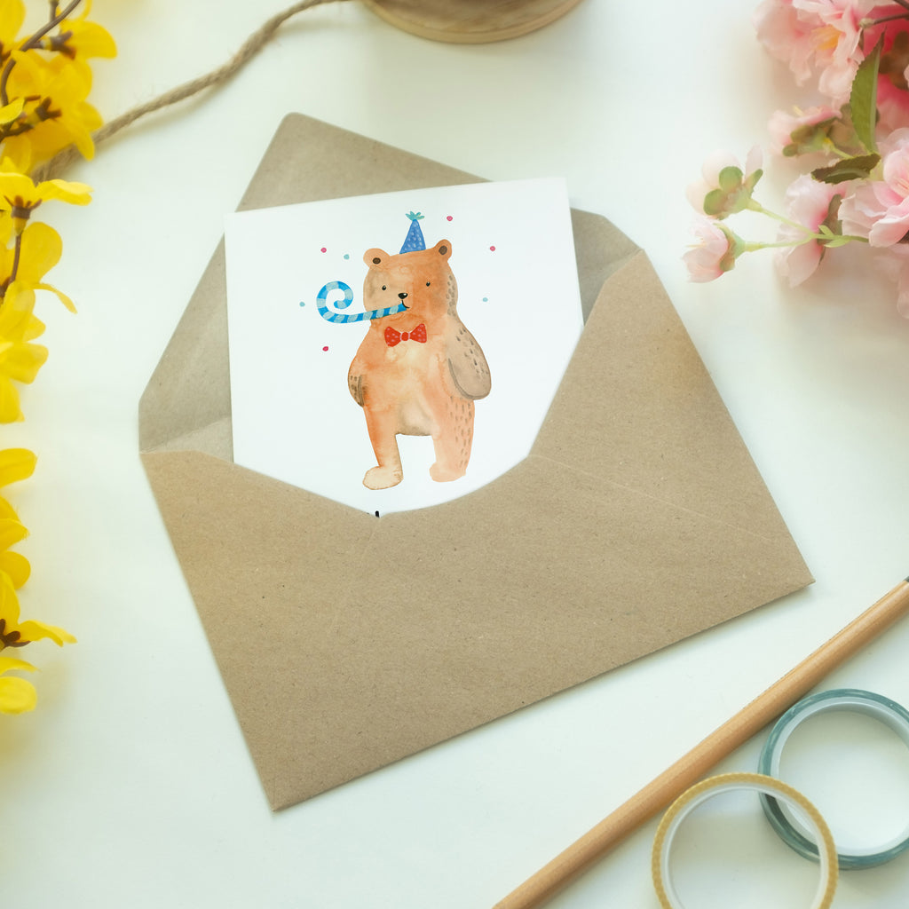 Grußkarte Birthday Bär Klappkarte, Einladungskarte, Glückwunschkarte, Hochzeitskarte, Geburtstagskarte, Karte, Bär, Teddy, Teddybär, Happy Birthday, Alles Gute, Glückwunsch, Geburtstag