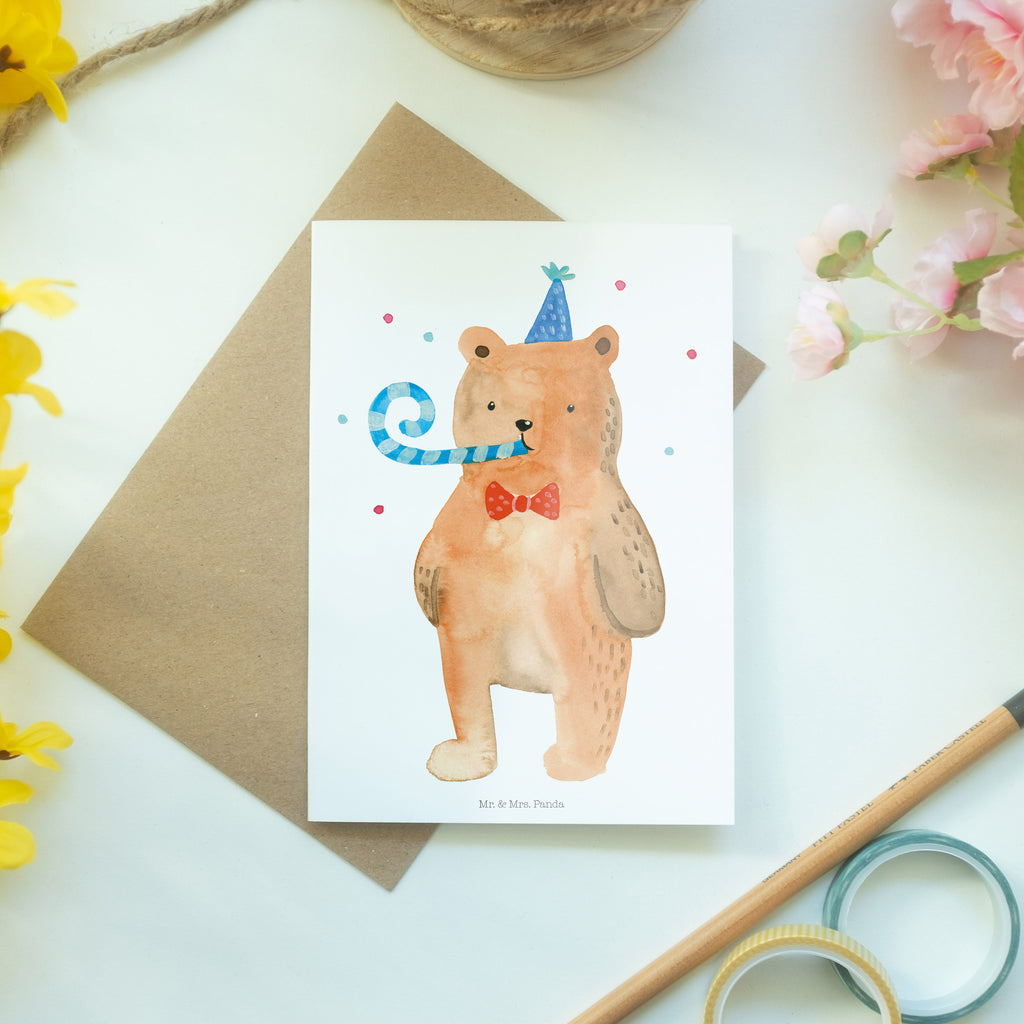 Grußkarte Birthday Bär Klappkarte, Einladungskarte, Glückwunschkarte, Hochzeitskarte, Geburtstagskarte, Karte, Bär, Teddy, Teddybär, Happy Birthday, Alles Gute, Glückwunsch, Geburtstag