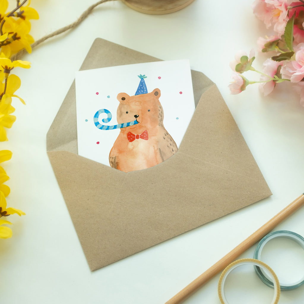 Grußkarte Birthday Bär Klappkarte, Einladungskarte, Glückwunschkarte, Hochzeitskarte, Geburtstagskarte, Karte, Bär, Teddy, Teddybär, Happy Birthday, Alles Gute, Glückwunsch, Geburtstag
