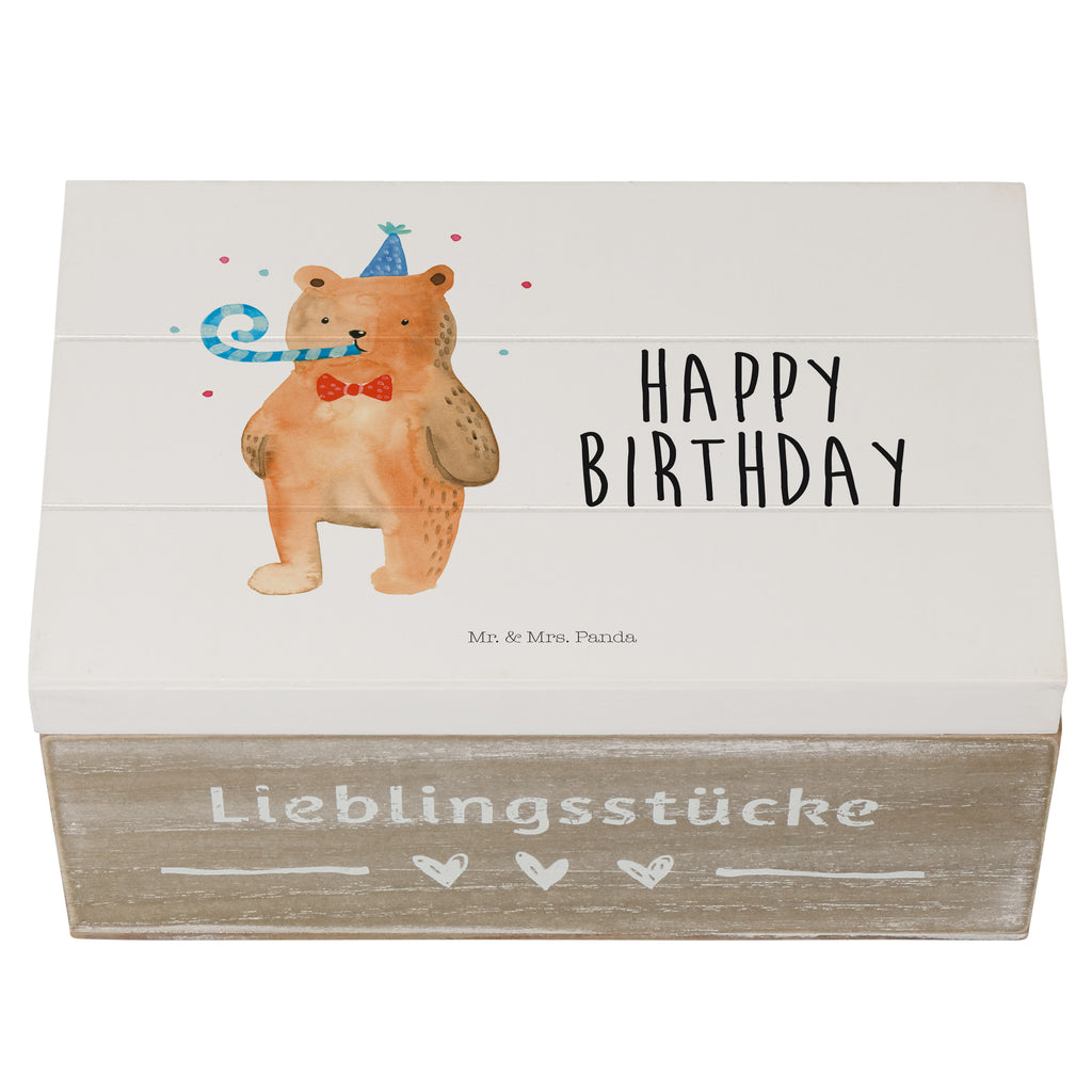 Holzkiste Birthday Bär Holzkiste, Kiste, Schatzkiste, Truhe, Schatulle, XXL, Erinnerungsbox, Erinnerungskiste, Dekokiste, Aufbewahrungsbox, Bär, Teddy, Teddybär, Happy Birthday, Alles Gute, Glückwunsch, Geburtstag
