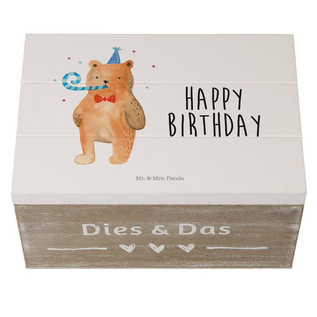Holzkiste Birthday Bär Holzkiste, Kiste, Schatzkiste, Truhe, Schatulle, XXL, Erinnerungsbox, Erinnerungskiste, Dekokiste, Aufbewahrungsbox, Bär, Teddy, Teddybär, Happy Birthday, Alles Gute, Glückwunsch, Geburtstag