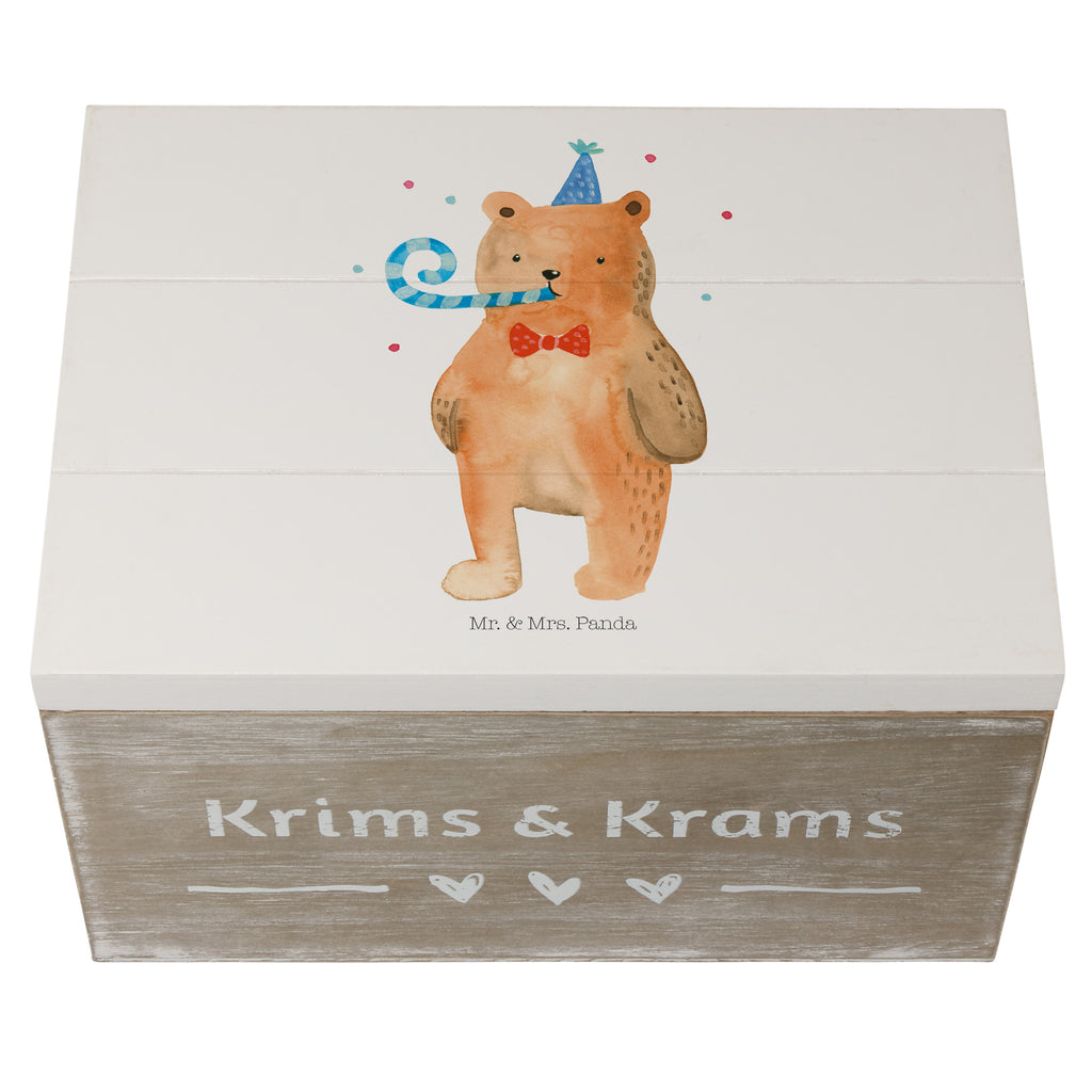 Holzkiste Birthday Bär Holzkiste, Kiste, Schatzkiste, Truhe, Schatulle, XXL, Erinnerungsbox, Erinnerungskiste, Dekokiste, Aufbewahrungsbox, Bär, Teddy, Teddybär, Happy Birthday, Alles Gute, Glückwunsch, Geburtstag