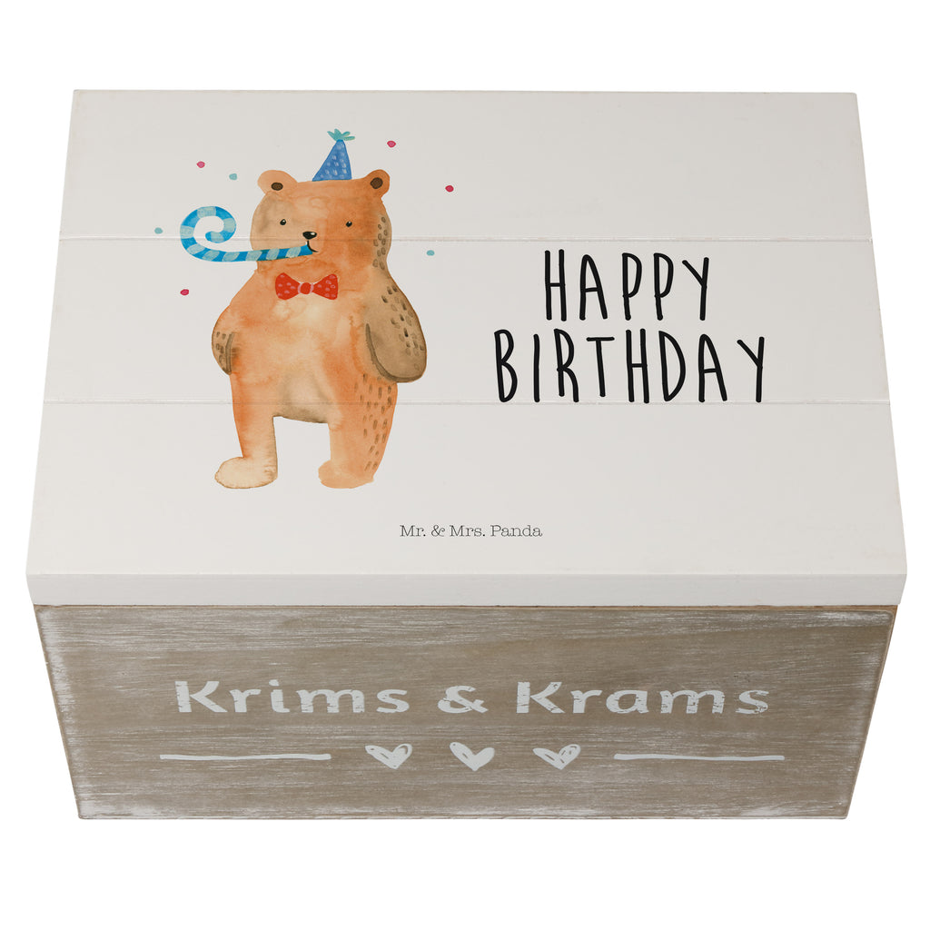 Holzkiste Birthday Bär Holzkiste, Kiste, Schatzkiste, Truhe, Schatulle, XXL, Erinnerungsbox, Erinnerungskiste, Dekokiste, Aufbewahrungsbox, Bär, Teddy, Teddybär, Happy Birthday, Alles Gute, Glückwunsch, Geburtstag
