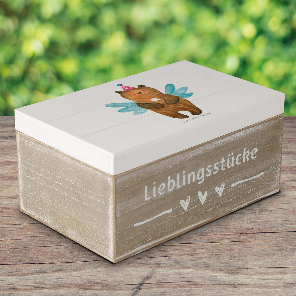 Holzkiste Zahnfee Bär Holzkiste, Kiste, Schatzkiste, Truhe, Schatulle, XXL, Erinnerungsbox, Erinnerungskiste, Dekokiste, Aufbewahrungsbox, Bär, Teddy, Teddybär, Zahnfee, Fee, Milchzahn, Erster Zahn