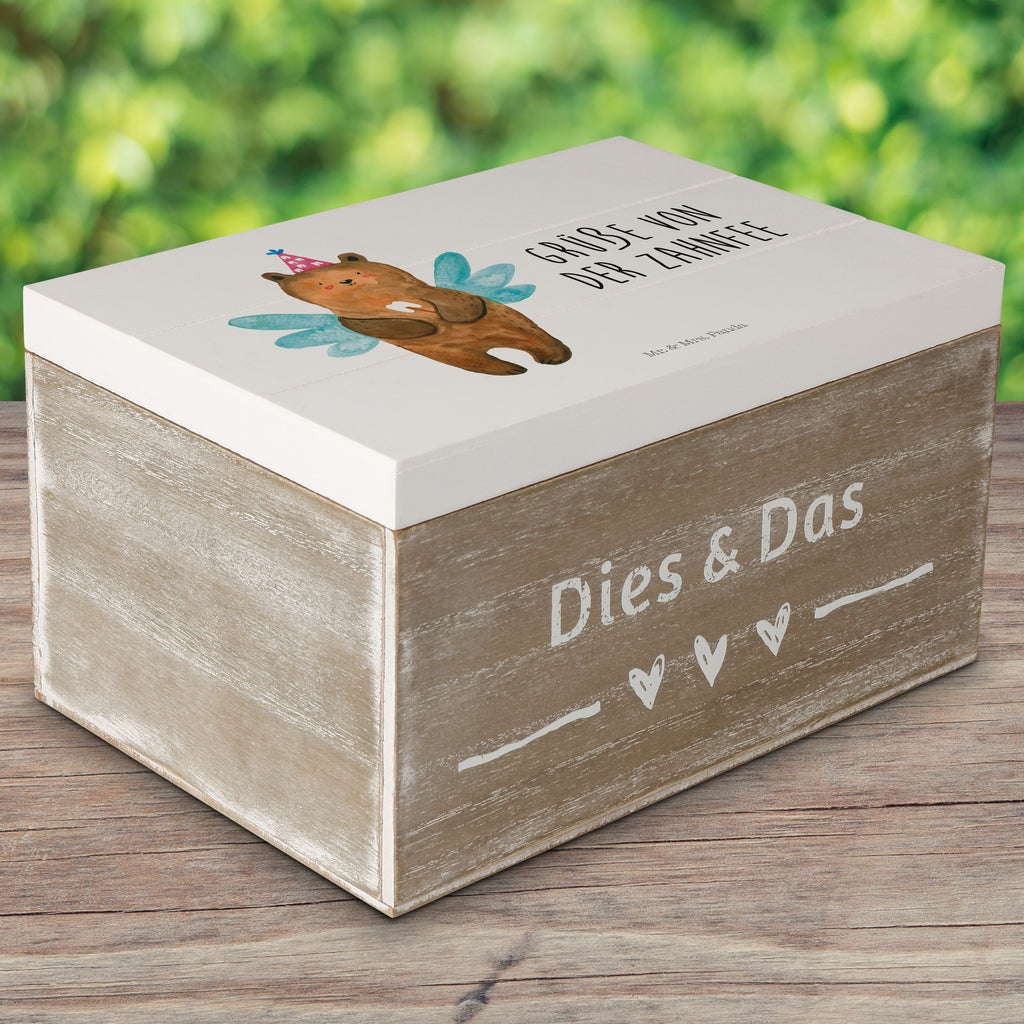 Holzkiste Zahnfee Bär Holzkiste, Kiste, Schatzkiste, Truhe, Schatulle, XXL, Erinnerungsbox, Erinnerungskiste, Dekokiste, Aufbewahrungsbox, Bär, Teddy, Teddybär, Zahnfee, Fee, Milchzahn, Erster Zahn