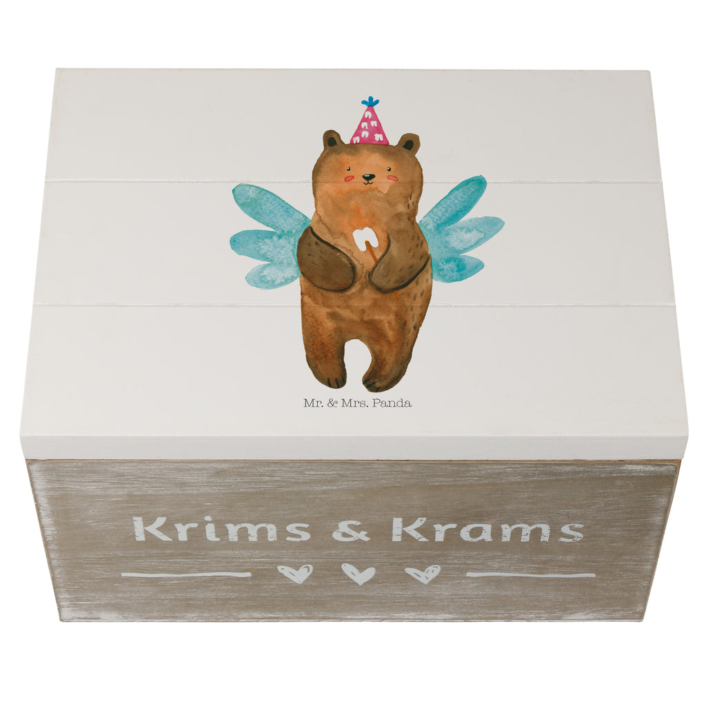 Holzkiste Zahnfee Bär Holzkiste, Kiste, Schatzkiste, Truhe, Schatulle, XXL, Erinnerungsbox, Erinnerungskiste, Dekokiste, Aufbewahrungsbox, Bär, Teddy, Teddybär, Zahnfee, Fee, Milchzahn, Erster Zahn