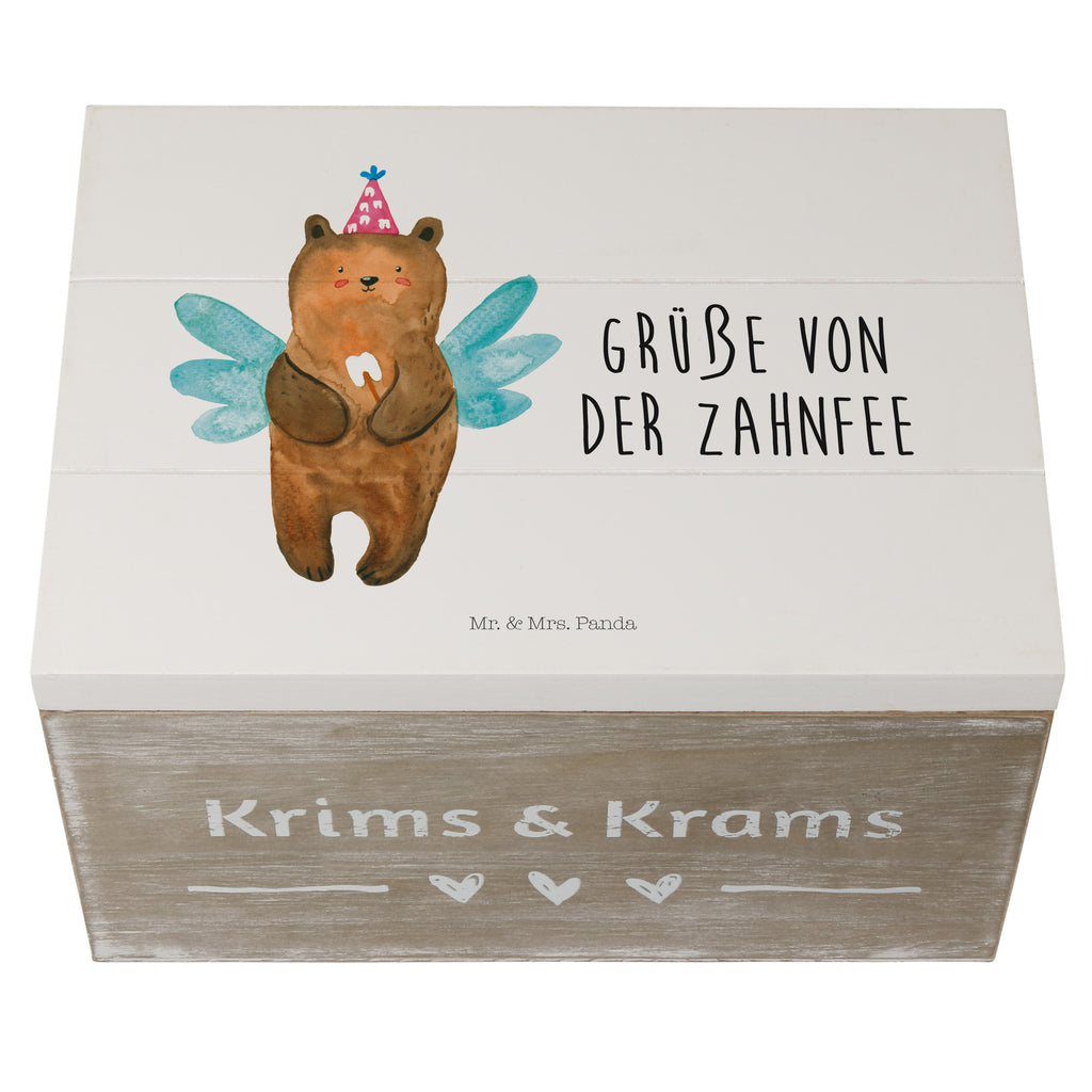 Holzkiste Zahnfee Bär Holzkiste, Kiste, Schatzkiste, Truhe, Schatulle, XXL, Erinnerungsbox, Erinnerungskiste, Dekokiste, Aufbewahrungsbox, Bär, Teddy, Teddybär, Zahnfee, Fee, Milchzahn, Erster Zahn