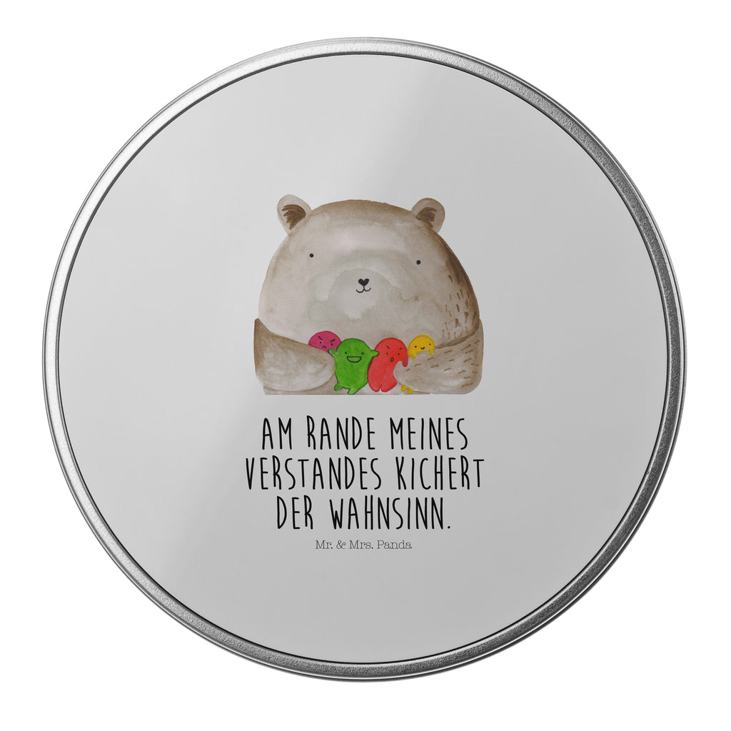 Blechdose rund Bär Gefühl Metalldose, Keksdose, Dose, Vorratsdose, Geschenkbox, Bär, Teddy, Teddybär, Wahnsinn, Verrückt, Durchgedreht