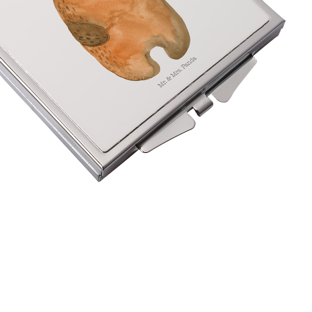 Handtaschenspiegel quadratisch Prüfungsbär Spiegel, Handtasche, Quadrat, silber, schminken, Schminkspiegel, Bär, Teddy, Teddybär, Abitur, Prüfungen, Prüfung bestanden, Abschluss, Zeugnis, Abschlusszeugnis