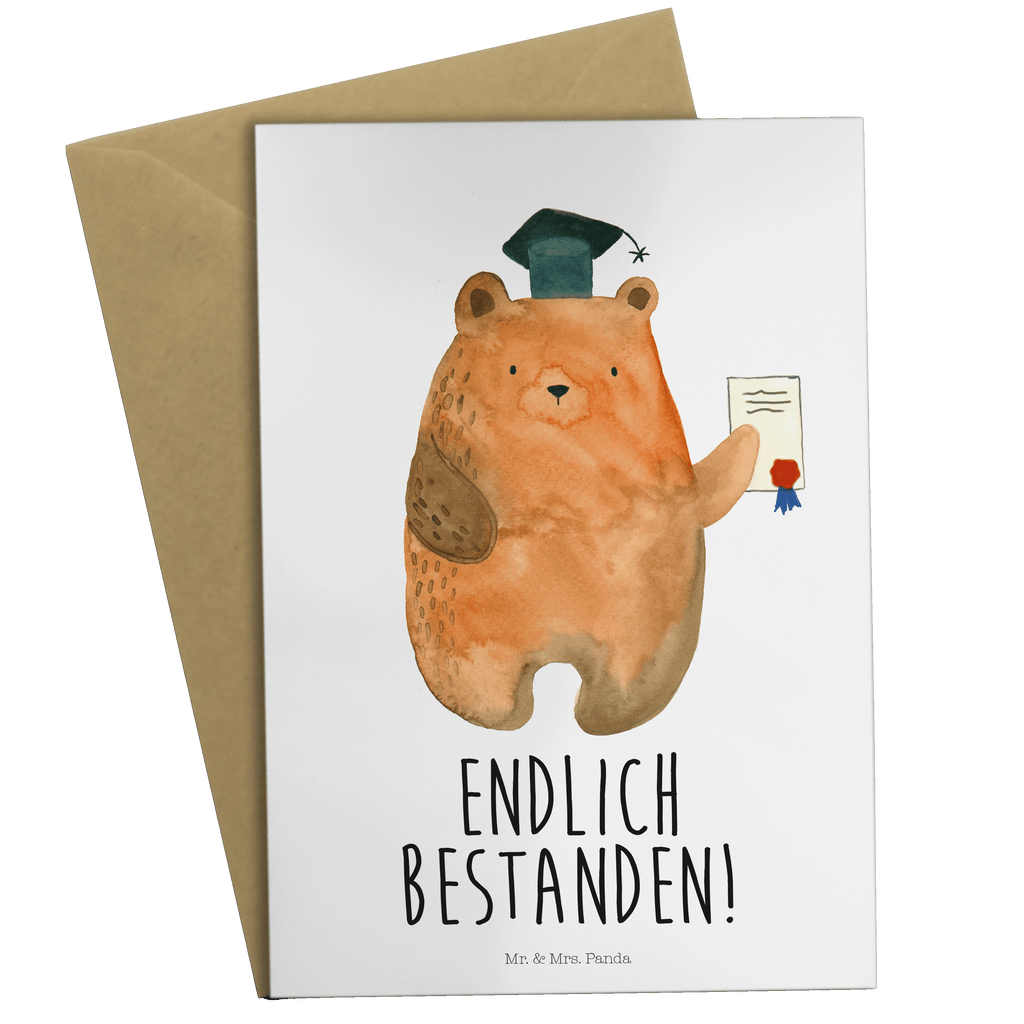 Grußkarte Prüfungsbär Klappkarte, Einladungskarte, Glückwunschkarte, Hochzeitskarte, Geburtstagskarte, Karte, Bär, Teddy, Teddybär, Abitur, Prüfungen, Prüfung bestanden, Abschluss, Zeugnis, Abschlusszeugnis