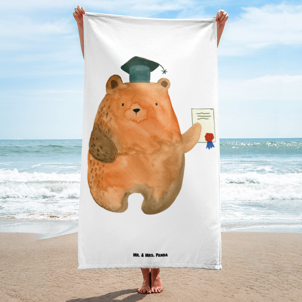 XL Badehandtuch Prüfungsbär Handtuch, Badetuch, Duschtuch, Strandtuch, Saunatuch, Bär, Teddy, Teddybär, Abitur, Prüfungen, Prüfung bestanden, Abschluss, Zeugnis, Abschlusszeugnis