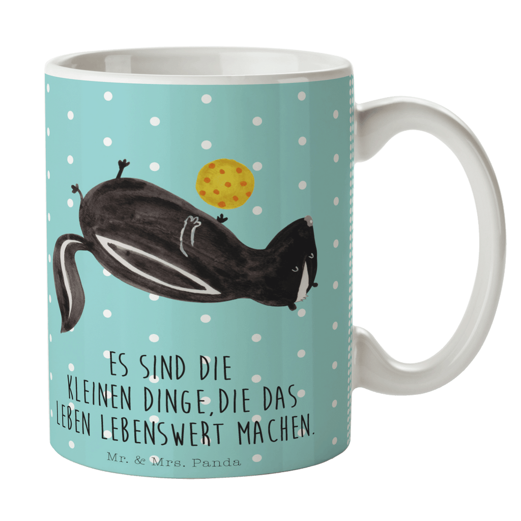 Tasse Stinktier Ball Stinktier, Skunk, Wildtier, Raubtier, Stinker, Stinki, verspielt, Weisheit,  Becher, Kaffeetasse, Kaffeebecher, Tee, Frühstück, Büro  Stinktier, Skunk