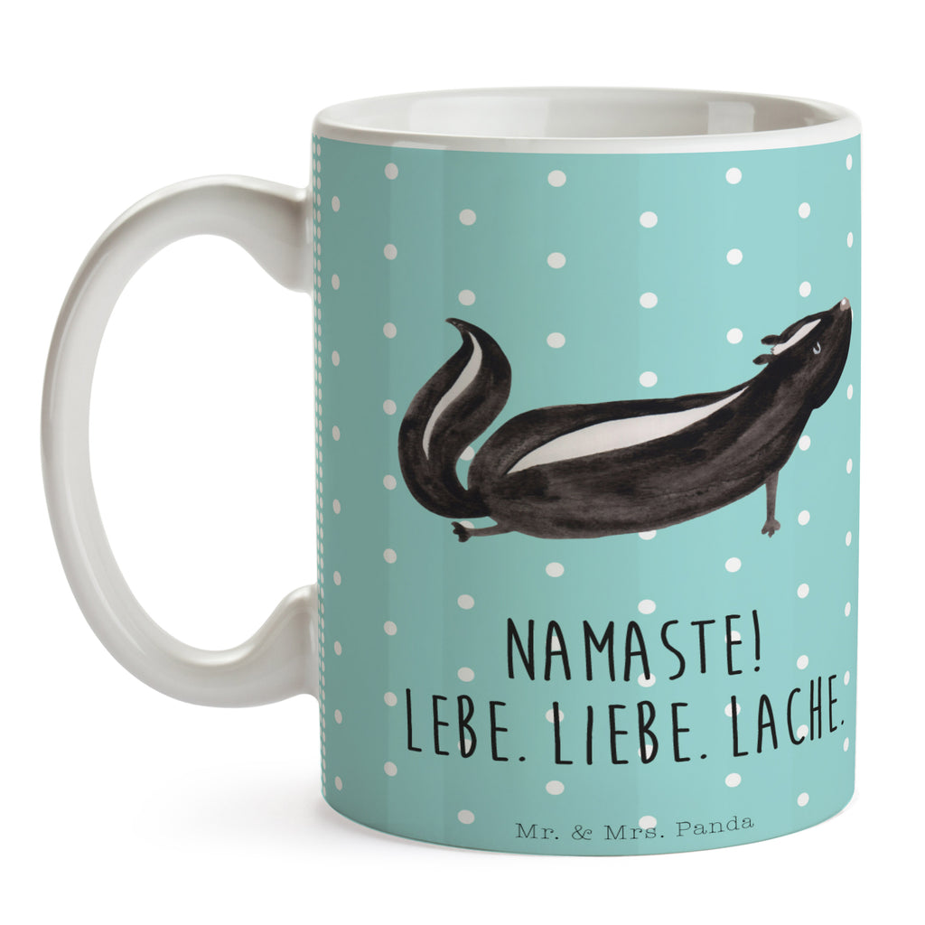 Tasse Stinktier Yoga Stinktier, Skunk, Wildtier, Raubtier, Stinker, Stinki, Yoga, Namaste, Lebe, Liebe, Lache Becher, Kaffeetasse, Kaffeebecher, Tee, Frühstück, Büro  Stinktier, Skunk