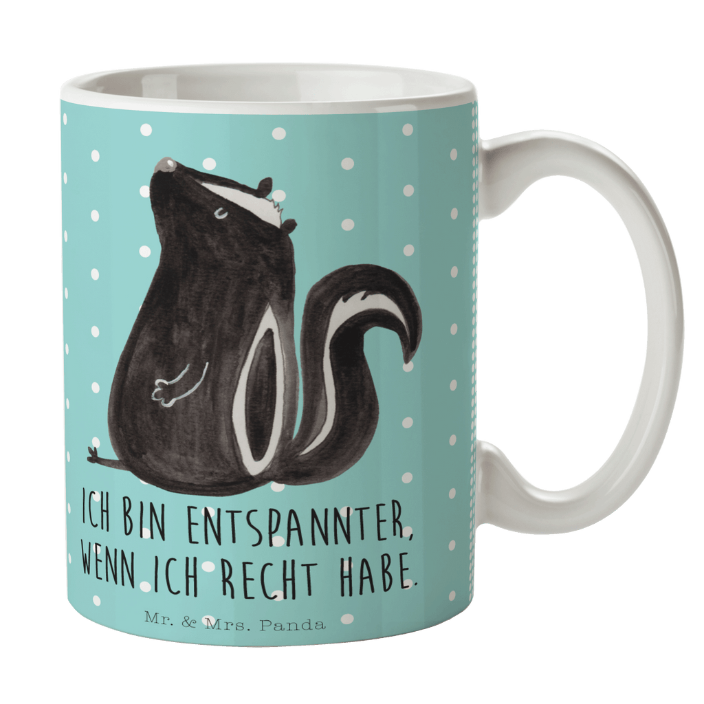 Tasse Stinktier sitzend Stinktier, Skunk, Wildtier, Raubtier, Stinker, Stinki, Spruch, Büro, Recht, Besserwisser, Becher, Kaffeetasse, Kaffeebecher, Tee, Frühstück, Büro  Stinktier, Skunk
