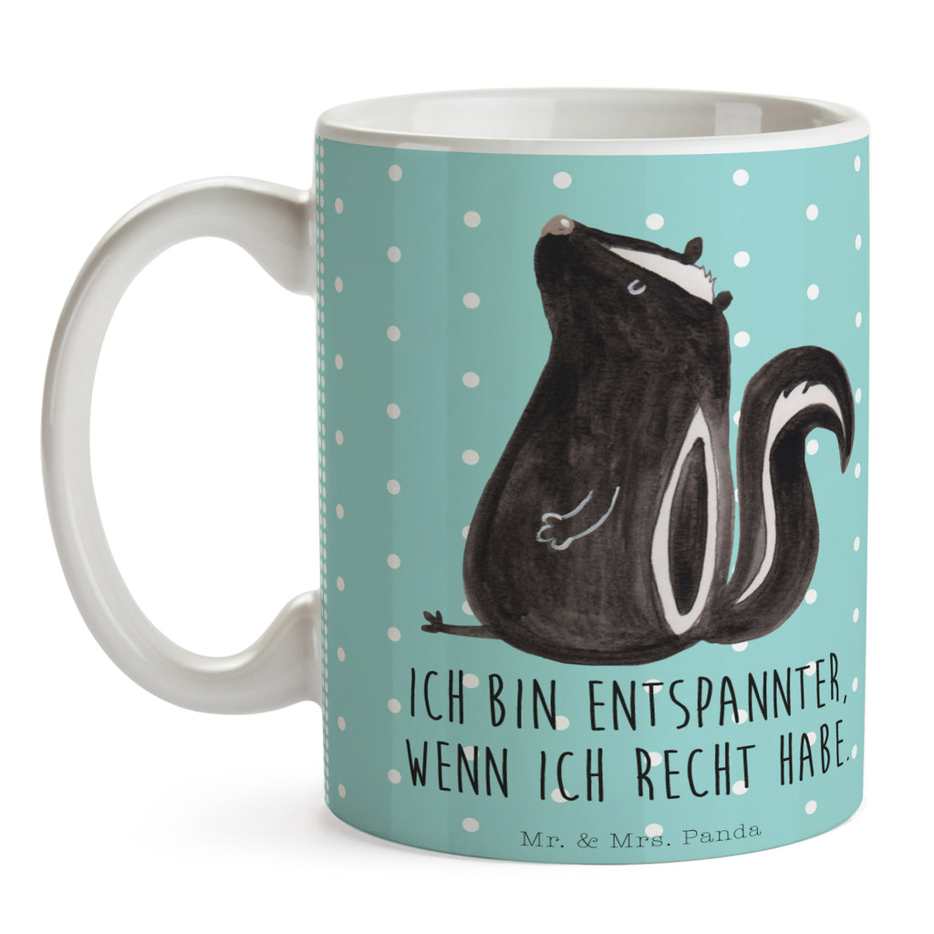 Tasse Stinktier sitzend Stinktier, Skunk, Wildtier, Raubtier, Stinker, Stinki, Spruch, Büro, Recht, Besserwisser, Becher, Kaffeetasse, Kaffeebecher, Tee, Frühstück, Büro  Stinktier, Skunk