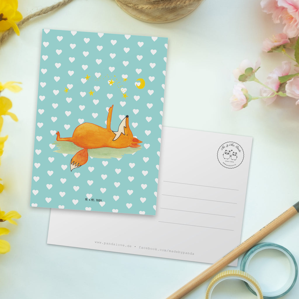 Postkarte Fuchs Sterne Geschenkkarte, Grußkarte, Karte, Einladung, Ansichtskarte, Geburtstagskarte, Einladungskarte, Fuchs, Füchse, tröstende Worte, Spruch positiv, Spruch schön, Romantik, Always Look on the Bright Side of Life