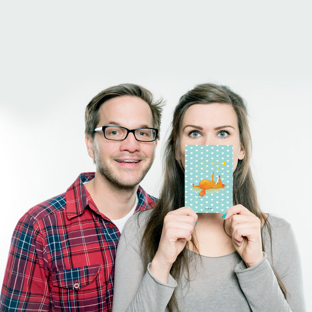 Postkarte Fuchs Sterne Geschenkkarte, Grußkarte, Karte, Einladung, Ansichtskarte, Geburtstagskarte, Einladungskarte, Fuchs, Füchse, tröstende Worte, Spruch positiv, Spruch schön, Romantik, Always Look on the Bright Side of Life