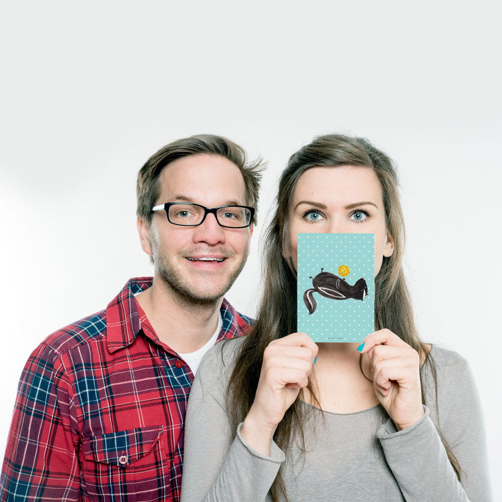 Postkarte Stinktier Ball Geschenkkarte, Grußkarte, Karte, Einladung, Ansichtskarte, Geburtstagskarte, Einladungskarte, Stinktier, Skunk, Wildtier, Raubtier, Stinker, Stinki, verspielt, Weisheit