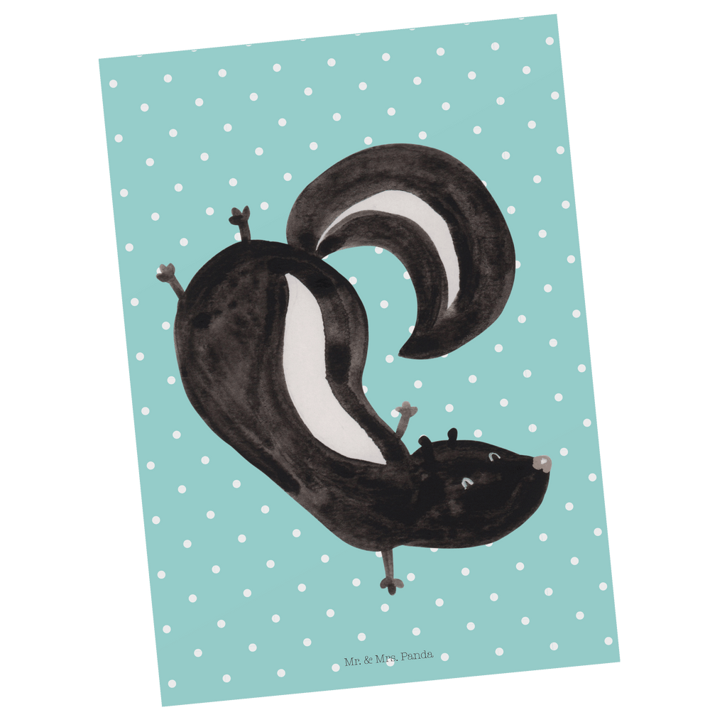 Postkarte Stinktier Handstand Geschenkkarte, Grußkarte, Karte, Einladung, Ansichtskarte, Geburtstagskarte, Einladungskarte, Dankeskarte, Stinktier, Skunk, Wildtier, Raubtier, Stinker, Stinki, Spielplatz, verpielt, Kind