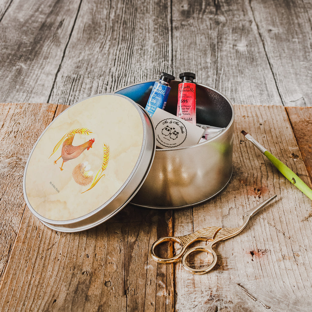 Blechdose rund Huhn stolz Metalldose, Keksdose, Dose, Vorratsdose, Geschenkbox, Bauernhof, Hoftiere, Landwirt, Landwirtin, Hahn, Henne, Hühner, Eier, Hof, Landleben, Motivation, Geburt, Magie, Spruch, Schwangerschaft